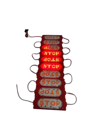 Vitrin Tezgah Mağza Ürün Gösteri Stop Kırmızı Akvaryum Mutfak Dolap Ayna Modül Cob Led Aydınlatma Işık 90x35mm 6w Dc 12v Kırmızı