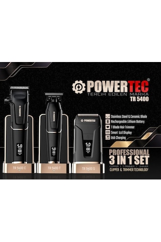 Powertec TR-5400 3 in 1 Günlük Saç Sakal Kesim Makinesi