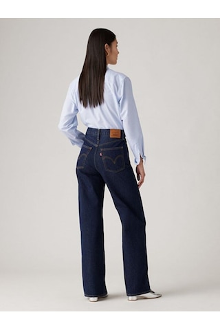 Levi's Ribcage Wide Leg Kadın Jean Pantolon - Shaded View-14194 Dark İndigo - Flat Finish