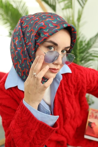 Twill Ipek Eşarp Petrol Yeşili, Kırmızı, Turuncu, Bordo, Saks...