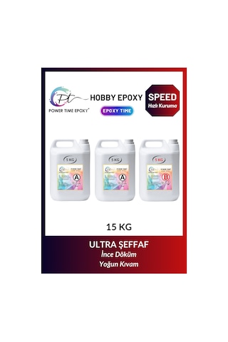 Hobi Epoksi Speed/Hızlı/ Şeffaf Epoksi Reçine Ince Döküm 15 Kg