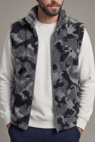 Genius Store Erkek Yelek İçi Şardonlu Sherpa Peluş Yelek Tam Fermuarlı Cepli Kuzu Outdoor Yelek Antrasit