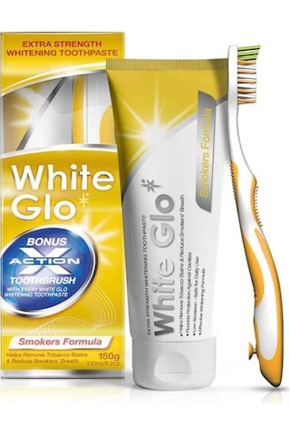 White Glo Sigara Lekelerine Karşı Beyazlatıcı Diş Macunu 150 G + Diş Fırçası