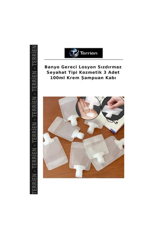 Terrien Banyo Gereci Losyon Sızdırmaz Seyahat Tipi Kozmetik 3 Adet 100ml Krem Şampuan Kabı Çok Renkli