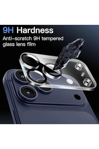 İphone 17 Pro Max Uyumlu Full Kamera Lens Koruyucu Darbe Dayanıklı Temperli Cam Tam Koruyucu Hd Şeffaf Kamera Lens Cam Film Çizilme Önleyici Koruyucu Film