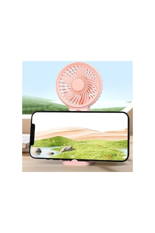 Şarjlı El Fanı Su Buharı Püskürtmeli Mini Vantilatör Masaüstü Ayaklı Telefon Standlı Soğutucu Fan