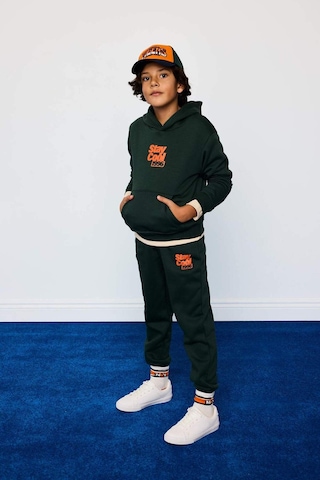 Defacto Kapüşonlu Baskılı İçi Yumuşak Tüylü Sweatshirt Erkek Çocuk E9596A825AU Yeşil