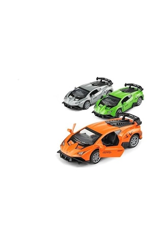Lamborghini Model Çek Bırak Açılır Kapılı Metal Oyuncak Araba K174a29 Gri