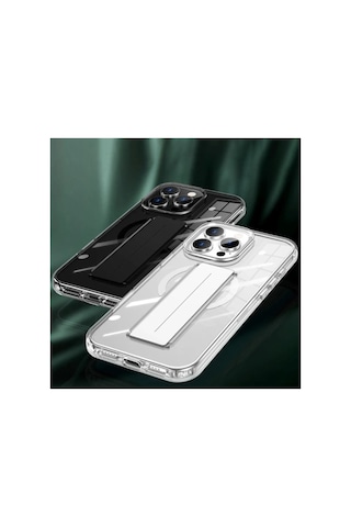 Joko - 712 - Apple iPhone Uyumlu 15 Kılıf Alfa Magsafe Standlı Kapak - Glblseme - - Şeffaf