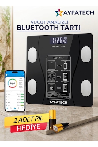 Dijital Baskül Yağ Su Kas Vücut Kitle Endeksi Kilo Ölçer Baskül-tartı