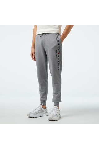 Tommy Hilfiger Erkek Alt Eşofman Yazı Logo Nakışlı Gri