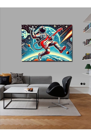 Kanvas Tablo Uzayda Astronot Macerası