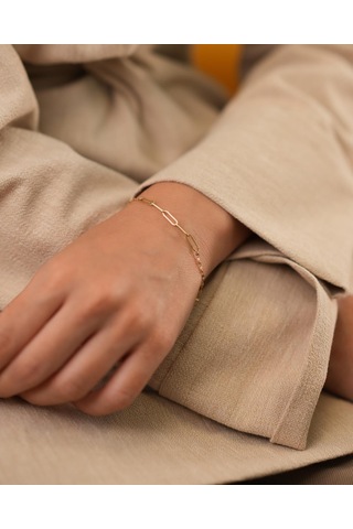 Debora Jewelry 14 Ayar Altın Ataç Model Zincir Bileklik