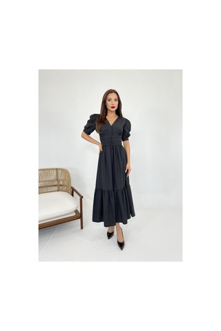 Butik İstanbul 6411 Elbise-siyah Si Yah