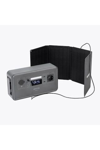 Antfea Xs500f Taşınabilir Güç Sistemi 500w Mini - Gri + 30w Taşınabilir Güneş Paneli