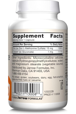Jarrow Formulas Zinc Balance - 100 Veggie Capsules