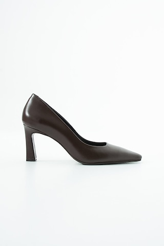 Dericia Shoes Elegance Hakiki Deri Kadın Topuklu Ayakkabı Kahverengi