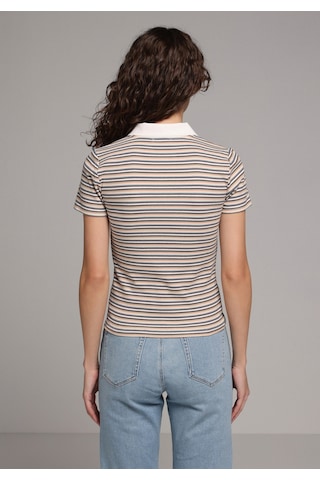 Colin's Colins Slim Fit Polo Yaka Çizgili Kadın Yeşil Kısa Kol Tişört Cl1078875 Q1.v1 Grn