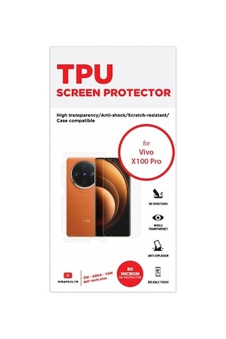 Vivo X100 Pro Ön, Arka Ve Yan 360 Derece Tam Kaplama Tpu Film