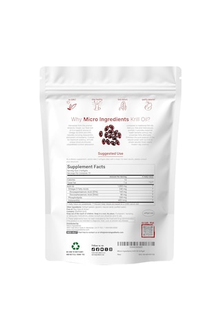 Micro Ingredients Antarctic Krill Oil Astaxanthin Omega-3s Epa & Dha 1000mg 150 Soft-gels