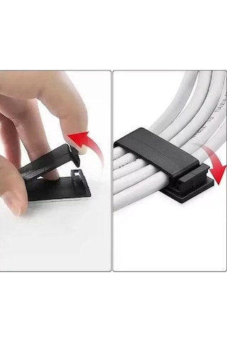 Mucit Home 4 Adet Çoklu Kablo Düzenleyeci Yapışkanlı Kablo Toplayıcı Masa Kablo Düzenleyici