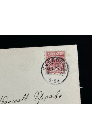 Deutsches Reich 1893 Yılında Alman İmparatorluğu Döneminde Postadan Geçmiş Fragman Reichspost 10 Pfennig Pullu