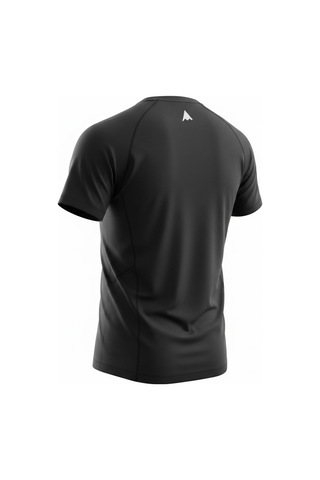 Nepall Pokalde Siyah Spor Fit Tişört Siyah Siyah
