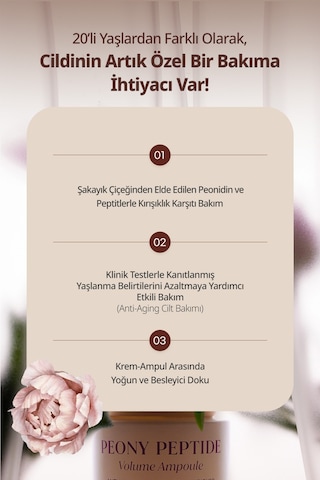 Peptit İçerikli, Cilde Sıkı Görünüm Kazandıran Ampul Goodal Peony Peptide Volume Ampoule