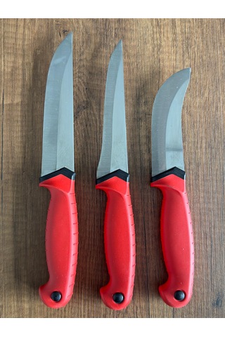 Ergonomik Soft Kaydırmaz Saplı-3'lü Bıçak Seti