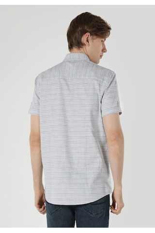 Colin's Colins Regular Fit Shirt Neck Çizgili Erkek Mavi Kısa Kol Gömlek Cl1061796 Q1.v1 Lbl Açik Mavi