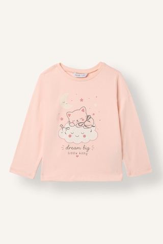 Defacto Kedi Ve Fiyonk Baskılı Pamuklu 2li Pijama Takımı Kız Bebek I8733a526wnpn212 Pembe-pn212
