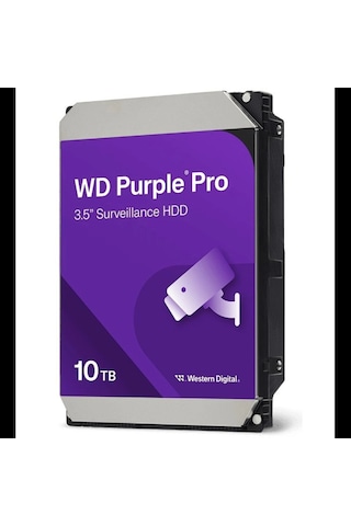 Wd Purple Wd102purp 3,5" 10tb 256mb, 7200 Rpm, 7/24 Güvenlik Hdd Türkiye Distribütörü Garantili
