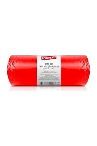 Büzgülü Tıbbi Atık Poşeti Orta Boy 55x60 Cm, 10x10&apos Lu Sızdırmaz Yırtılmaz Profesyonel Çöp Poşeti, Geri Dönüştürülebilir Kolay Bağlanır Tıbbi Atık Torbası, Hastane, Klinik Büzgülü Çöp Poşeti
