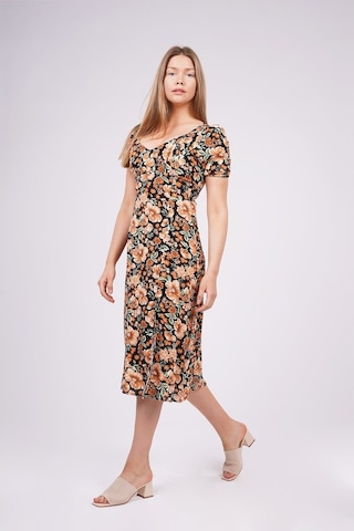 Gabria Kadın Çiçek Desenli Elbise Siyah