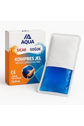 Soğuk Sıcak Kompres Jel Buz Torbası Kılıflı 13x26 Cm