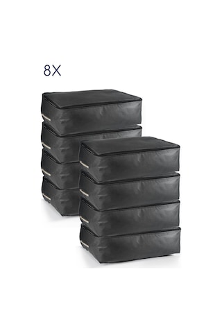 8'li Set 53x44x20 Cm Home Organizer Çekyat & Baza Altı Düzenleyici Hurç Siyah