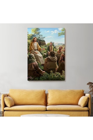 İsa Mesih Havarilerine Ders Veriyor, Hristiyan Hediye Tablosu Jesus Christ -6382 70 X 100