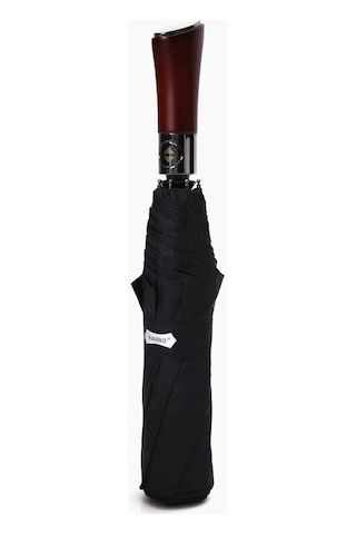 Parachase Premium Ahşap Kavrama Büyük Boy Otomatik 3 Kademeli Şemsiye 3262 Siyah