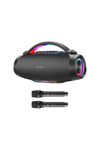 Ven-dens Vd-spk026l 240 W Bluetooth 5.3 Taşınabilir Hoparlör, 24000 Mah Batarya, Led Işık, Siyah