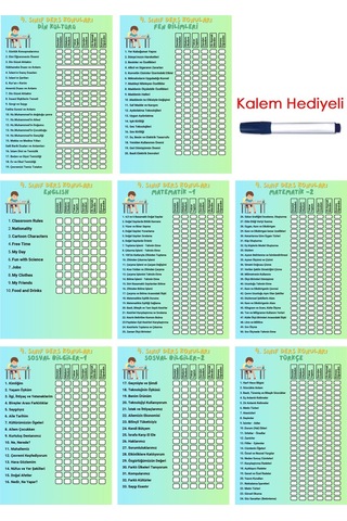 İlkokul 4.sınıf Ders Takip Programı - Kalem Hediyeli Erkek
