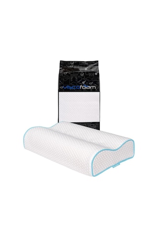 Viscofoam Çift Taraflı Yüksek Boyun Destekli Ortopedik Yastık Visco Yastık - 55x35x12-11cm