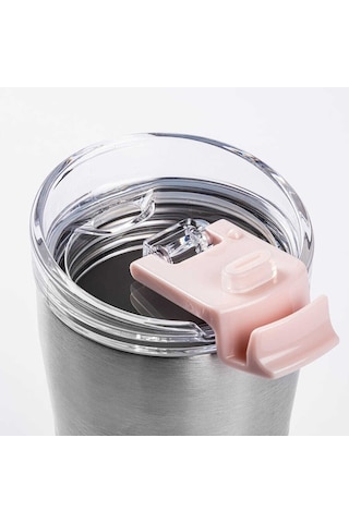 Pembe Çift Katmanlı Paslanmaz Çelik Termos Bardak 500ml