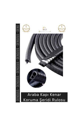 Fitilşerit Otomobil Kapı Kenar Metal Klipsli Kauçuk Esnek Darbe Çizilme Koruma Fitil Şeridi Rulosu