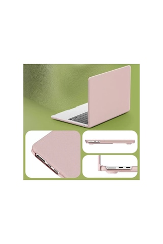 Mey İthalat Macbook Air 15 2024 Macbook Deri Kapak - Pembe