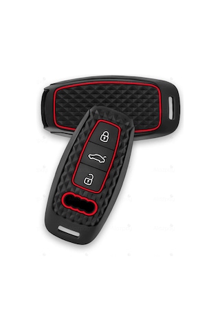 Audi A3 A4 A6 A7 A8 & B9 C8 4k D5 & S7 S8 & Q7 Q8 & E-tron Silikon Şeritli Anahtar Kılıfı 1 Adet