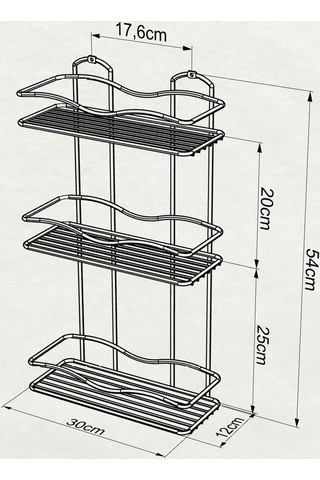 Teknotel Üç Katlı Banyo Rafı Krom Bk013 Krom