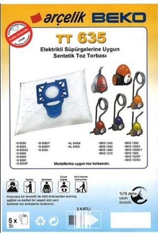 X-Bag Arçelik Beko Tt 635 Tipi Uyumlu Süpürge Toz Torbası 20 Adet Standart