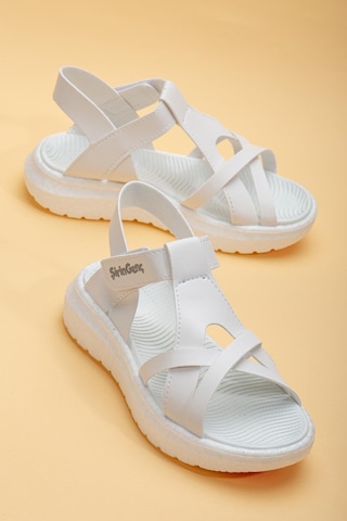 Şirinbebe Şiringenç Yüz Direkli Çapraz Bantlı Ortopedik Beyaz Kız Bebek Kız Çocuk Sandalet-3091-beyaz Beyaz