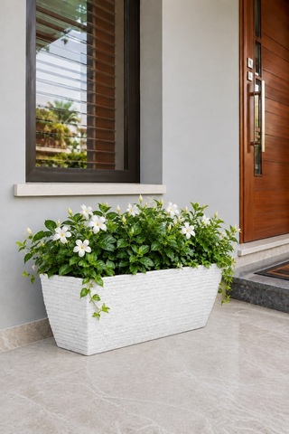 Bostann Dekoratif Saksı - Kalına 190 - 60l - Beyaz