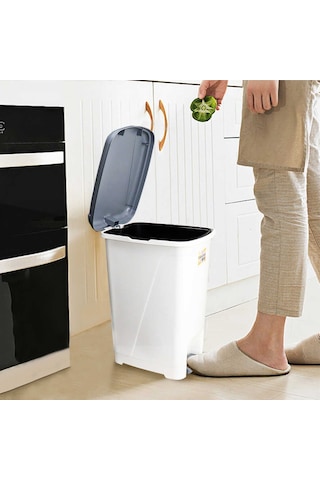 Porsima Kovalı Slim Pedallı 15 Litre Çöp Kovası Beyaz